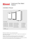 Rinnai EfficiencyHD250 Installation manual