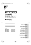 Daikin ATX20JV1B Installation manual