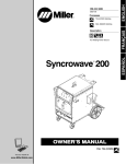 Miller Electric Syncrowave 500 Owner`s manual