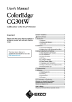 Eizo COLOREDGE CG301W User`s manual