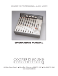 Cooper Sound CS 208 V2 Operator`s manual