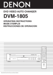 Denon DVM-1805 - DVD Changer Operating instructions