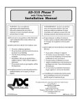 American Dryer Corp. AD-840 Installation manual