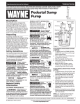 Wayne SSPTU50 Operating instructions