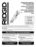 RIDGID R3020 Operator`s manual