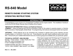 CrimeStopper RS-840 Operating instructions