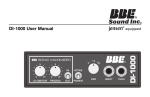 BBE Sound DI-1000 User manual