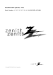 Zenith P60W38 Operating instructions