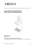 Cornelius Liquid Base Beverage Dispenser Installation manual