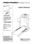 ProForm 485 Cx Treadmill User`s manual