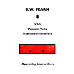 D.W. Fearn VT-1 Operating instructions