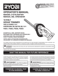 Ryobi P2601 Operator`s manual