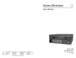 Extron electronics GSS 100 User`s manual