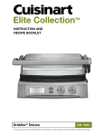 Cuisinart GR-1 - Griddler Panini & Sandwich Press Specifications