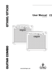 Behringer GUITAR AMPLIFIER GTX60 User manual