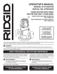 RIDGID R2901 Operator`s manual
