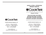 CookTek MC2502FG Owner`s manual