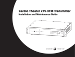 Cardio Theater xTV900 Owner`s manual