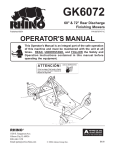 RHINO FINISHING MOWERS GK6072 Operator`s manual