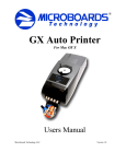 MicroBoards Technology GX Auto Printer Specifications