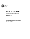 AT&T Merlin Legend BIS22 User`s guide