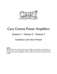 Cary Audio Design Cinema 3 Specifications