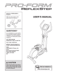 ProForm PFCCEL1305.0 User`s manual