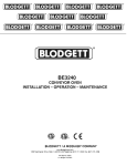 Blodgett BE3240 Specifications