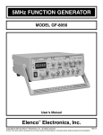 Elenco Electronics GF-8056 User`s manual