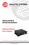 Analytic Systems PWS120 Operating instructions