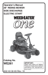 Weed Eater One WE261 Operator`s manual