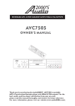 Audio 2000 AVC7505 Owner`s manual