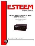 ESTeem 85 User`s manual