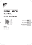 Daikin RXS12LVJU Installation manual