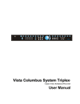 Vista Columbus Triplex User manual