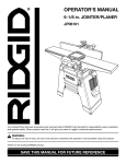 RIDGID JP06101 Operator`s manual