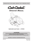 Cub Cadet LTX1045 Operator`s manual