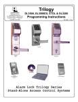 Alarm Lock Trilogy DL3500 Programming instructions