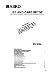 Asko D3232 Operating instructions