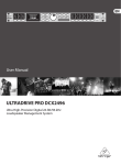 Behringer ULTRADRIVE PRO DCX2496 User manual