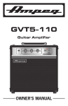 Ampeg GVT5-110 Owner`s manual