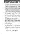 DeLonghi PAC 700T Instruction manual