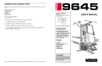 Weider Pro 455 User`s manual