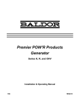 Baldor Premier 'K' Owner`s manual