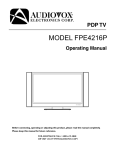 Audiovox FPE4216P Specifications