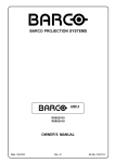Barco CM50 Owner`s manual