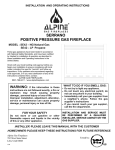 Alpine Gas Fireplaces SE42 - LP Operating instructions