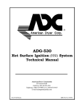 American Dryer Corp. Hot Surface Ignition System ADG-530 Operator`s manual