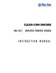 Clear-Com AMS-1027 Instruction manual