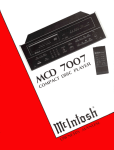 McIntosh MCD 7007 Operating instructions